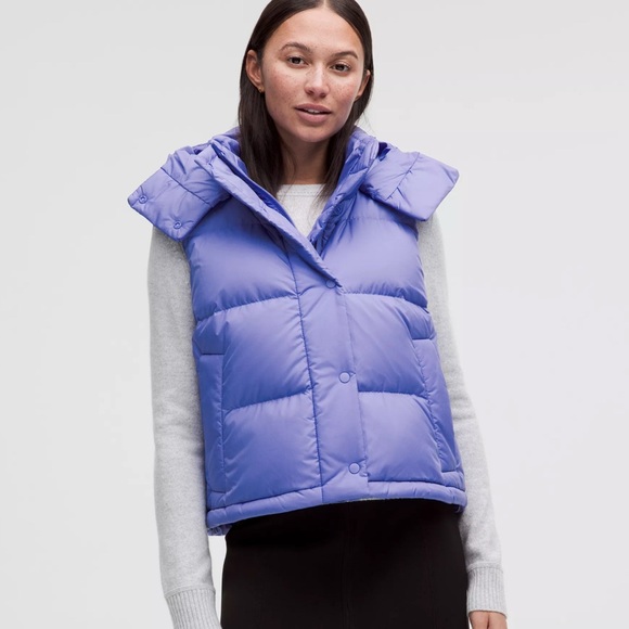 lululemon athletica Jackets & Blazers - NWT lululemon Wunder Puff Cropped Vest in Wild Indigo Size 2